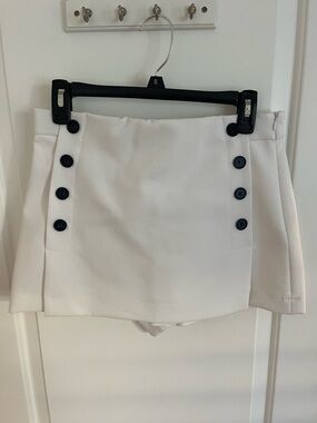 Zara White High-Rise Skort